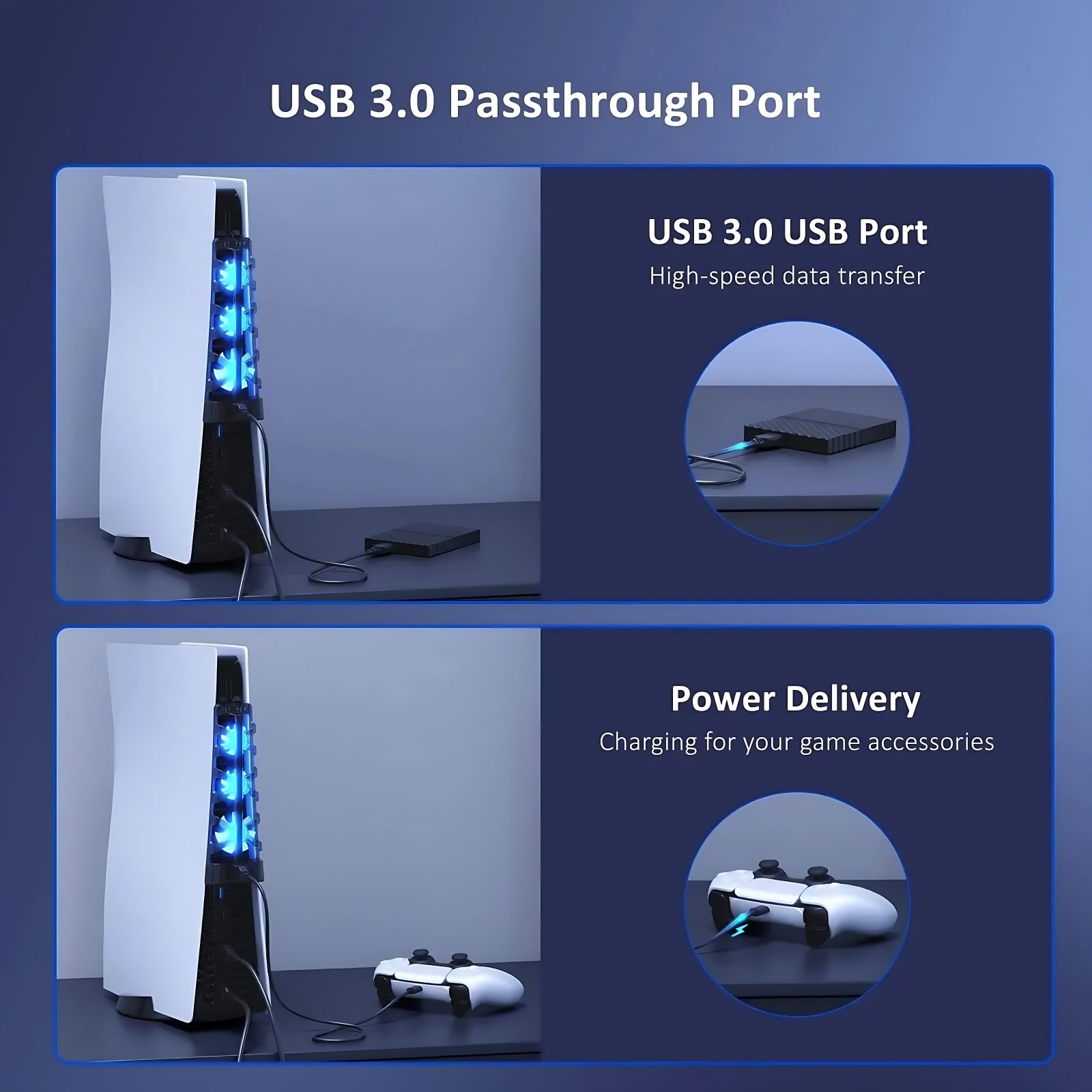 Вентилятор охлаждения для PS5  – обзор и цена Gaming Accessories Led